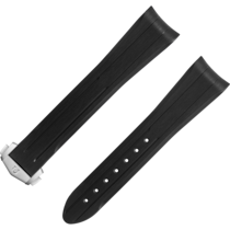 Two‑piece strap - Speedmaster Moonwatch black rubber strap with foldover clasp - 032Z017245W